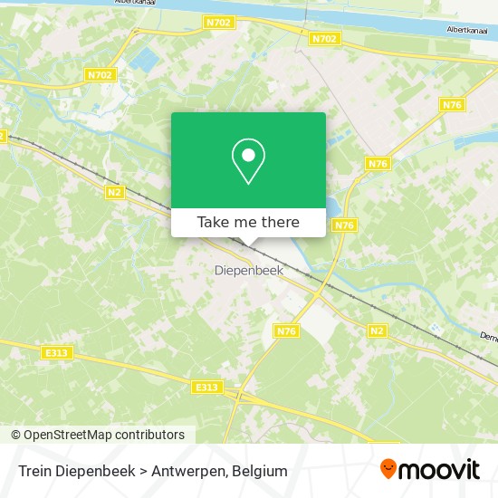 Trein Diepenbeek > Antwerpen map