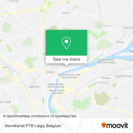 Secrétariat PTB Liège map