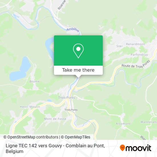 Ligne TEC 142 vers Gouvy - Comblain au Pont map