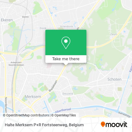 Halte Merksem P+R Fortsteenweg map