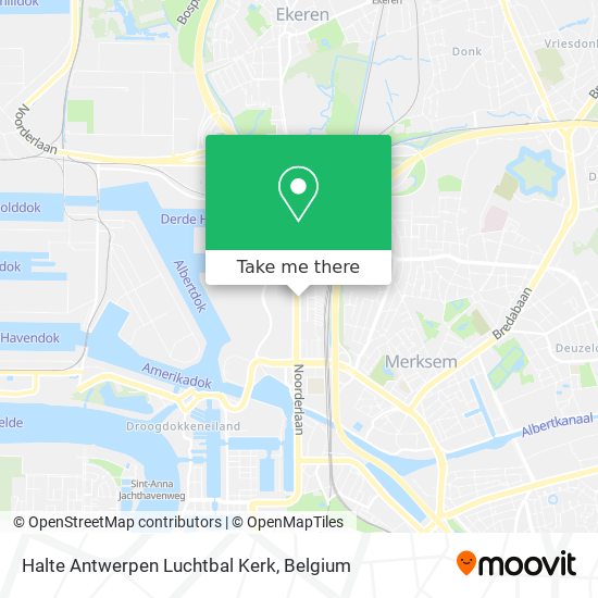 Halte Antwerpen Luchtbal Kerk map