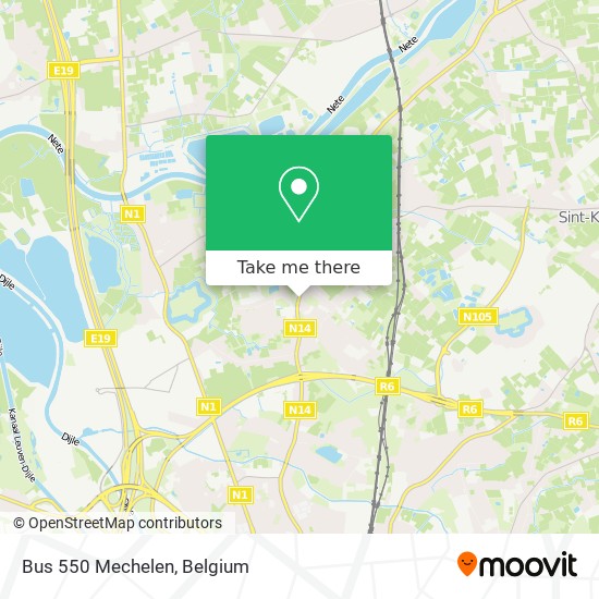Bus 550 Mechelen map