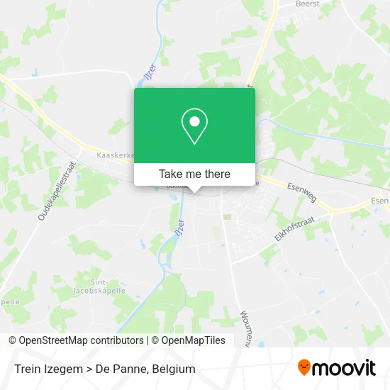 Trein Izegem > De Panne map