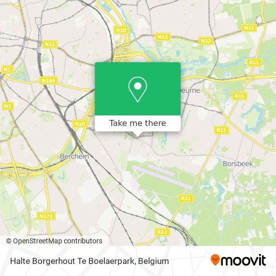Halte Borgerhout Te Boelaerpark map