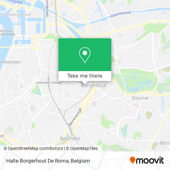 Halte Borgerhout De Roma map