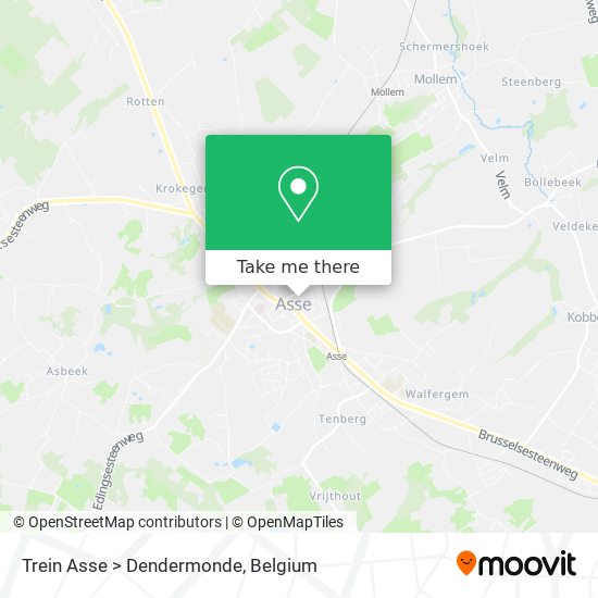 Trein Asse > Dendermonde map