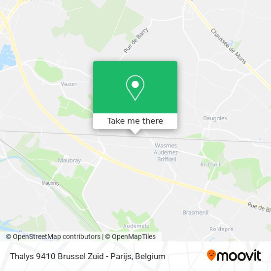 Thalys 9410 Brussel Zuid - Parijs plan