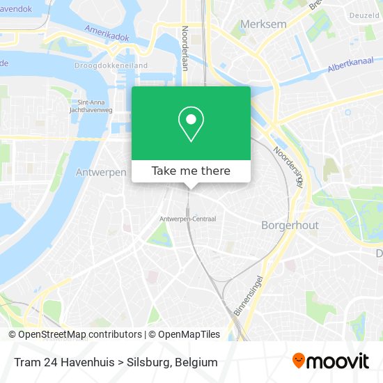 Tram 24 Havenhuis > Silsburg map
