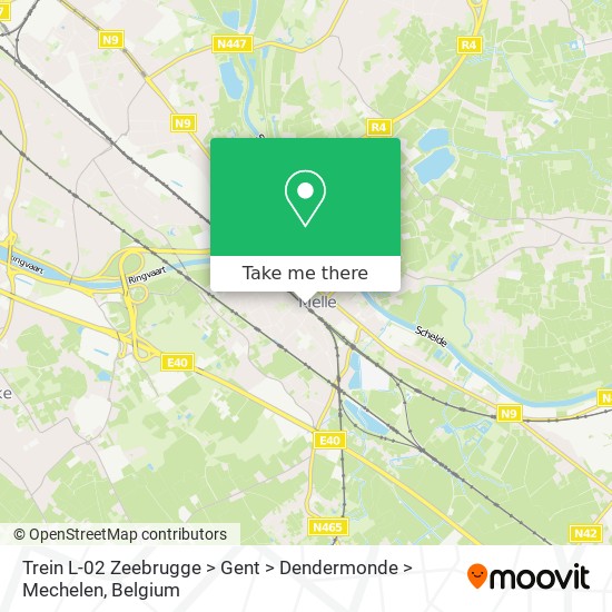 Trein L-02 Zeebrugge > Gent > Dendermonde > Mechelen map