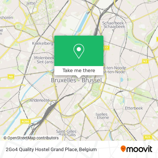 2Go4 Quality Hostel Grand Place map