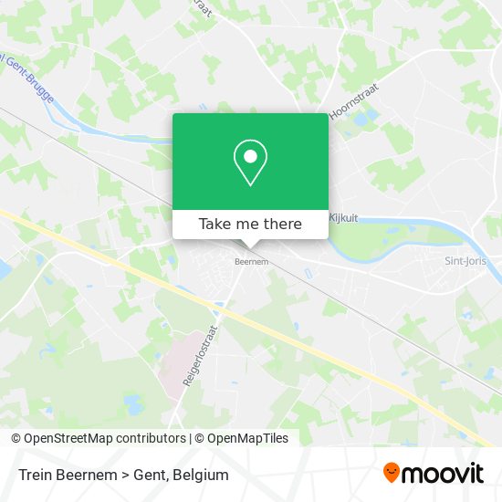 Trein Beernem > Gent map