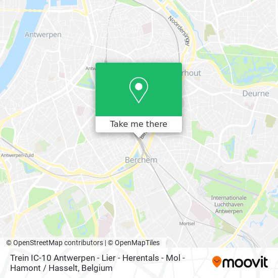 Trein IC-10 Antwerpen - Lier - Herentals - Mol - Hamont / Hasselt map