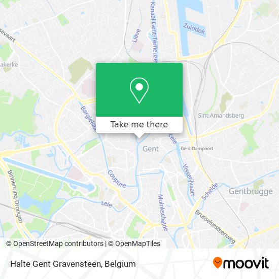 Halte Gent Gravensteen map