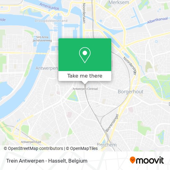 Trein Antwerpen - Hasselt map