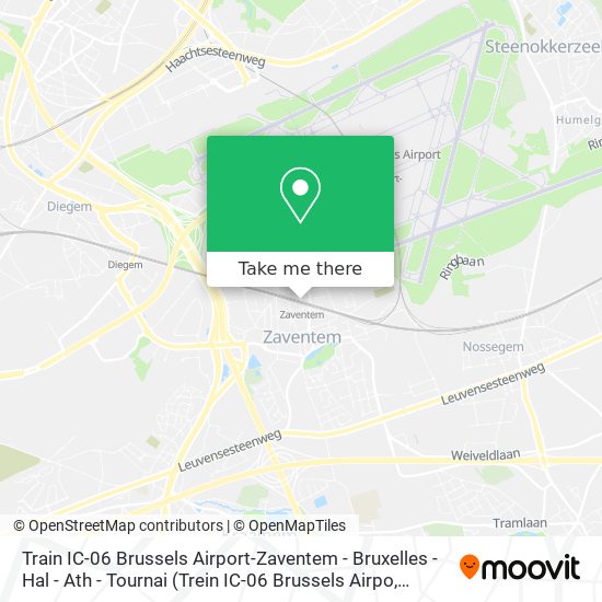 Train IC-06 Brussels Airport-Zaventem - Bruxelles - Hal - Ath - Tournai plan