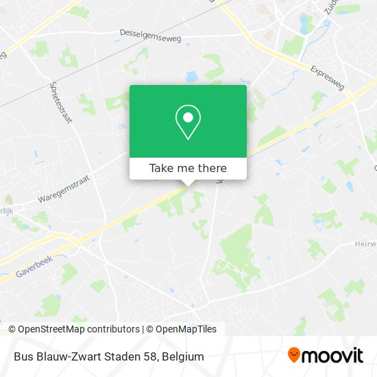 Bus Blauw-Zwart Staden 58 map