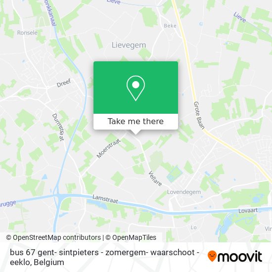 bus 67 gent- sintpieters - zomergem- waarschoot - eeklo map