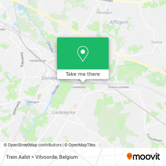 Trein Aalst > Vilvoorde map