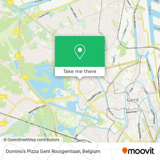 Domino's Pizza Gent Rooigemlaan map