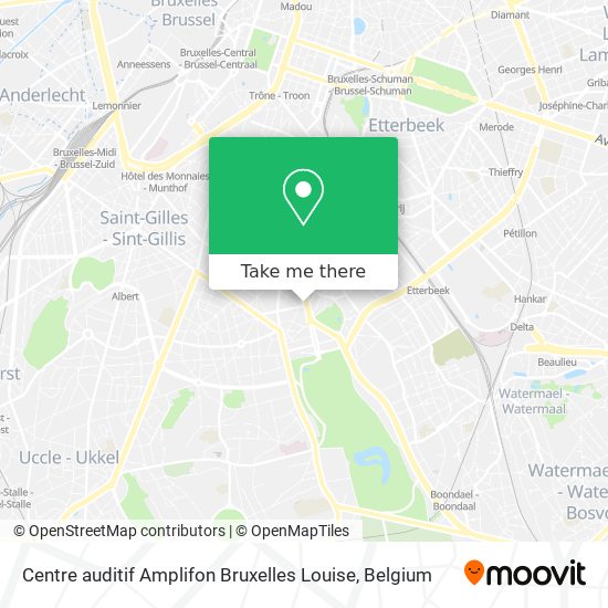 Centre auditif Amplifon Bruxelles Louise map