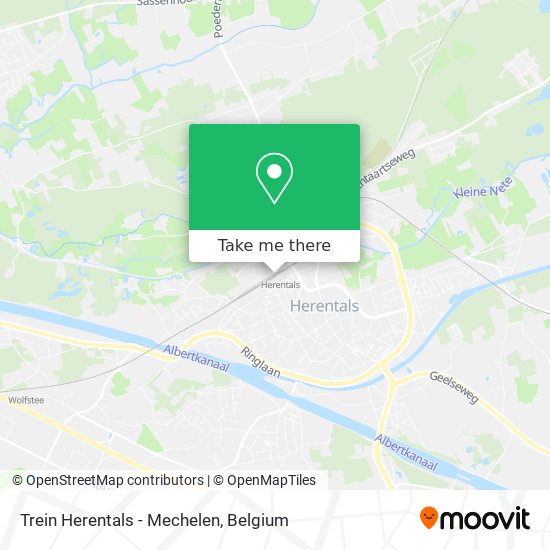 Trein Herentals - Mechelen map