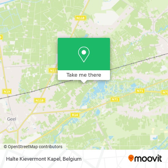 Halte Kievermont Kapel map