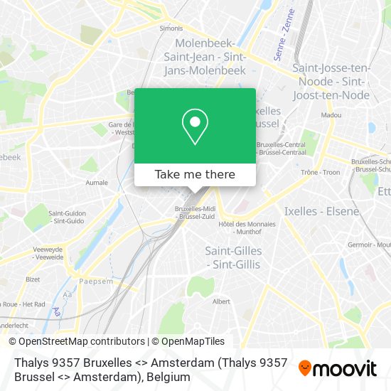 Thalys 9357 Bruxelles <> Amsterdam plan