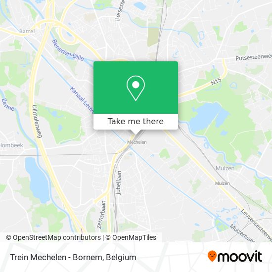Trein Mechelen - Bornem map