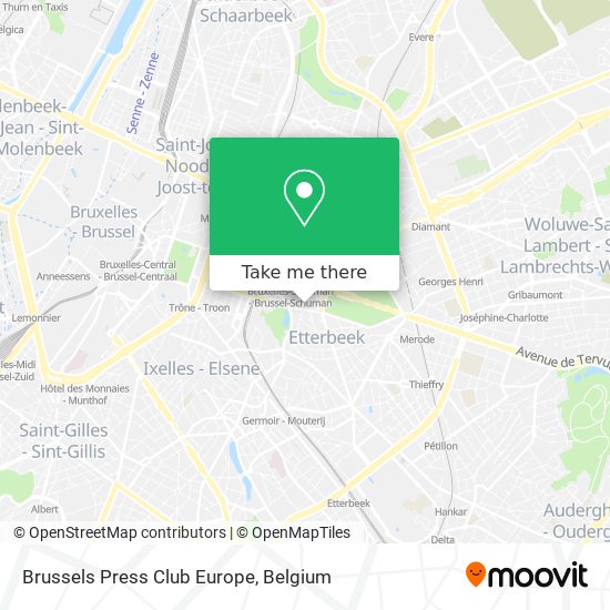 Brussels Press Club Europe map
