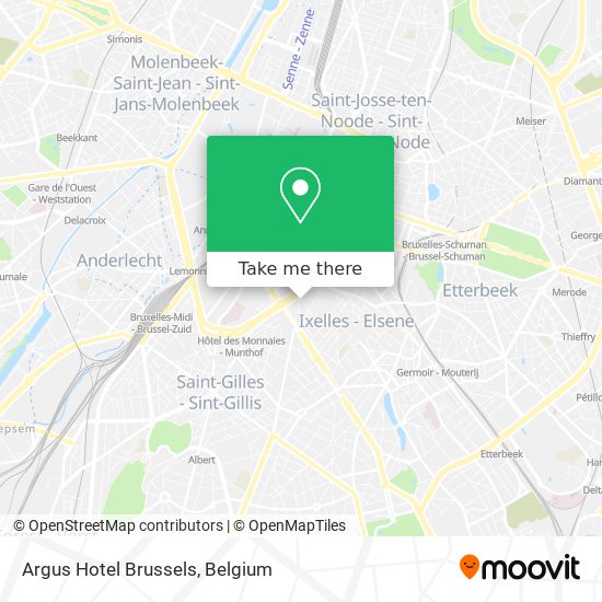 Argus Hotel Brussels map