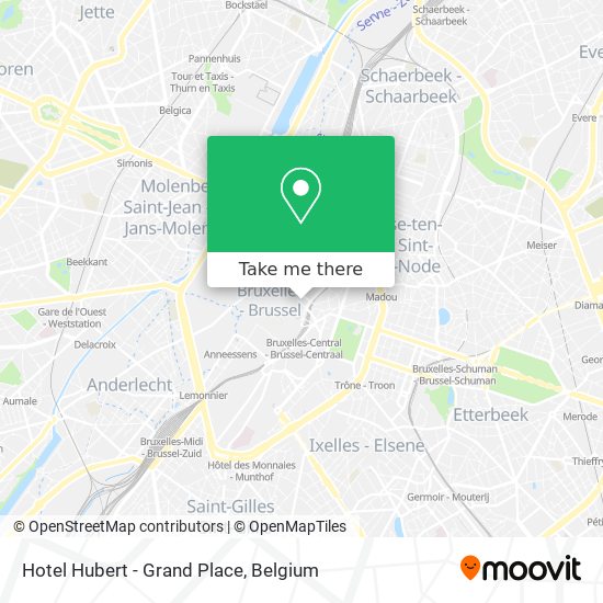 Hotel Hubert - Grand Place map