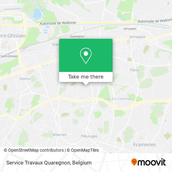 Service Travaux Quaregnon map