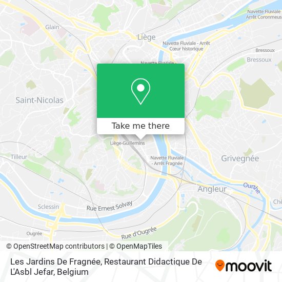 Les Jardins De Fragnée, Restaurant Didactique De L'Asbl Jefar map