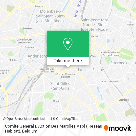 Comité Général D'Action Des Marolles Asbl ( Réseau Habitat) map