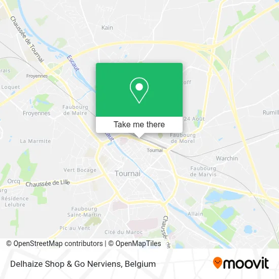 Delhaize Shop & Go Nerviens map