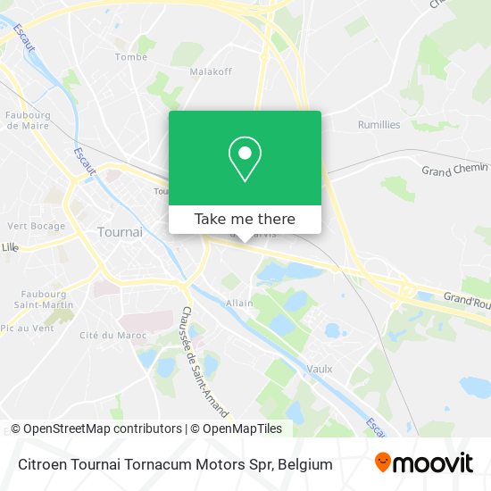 Citroen Tournai Tornacum Motors Spr map