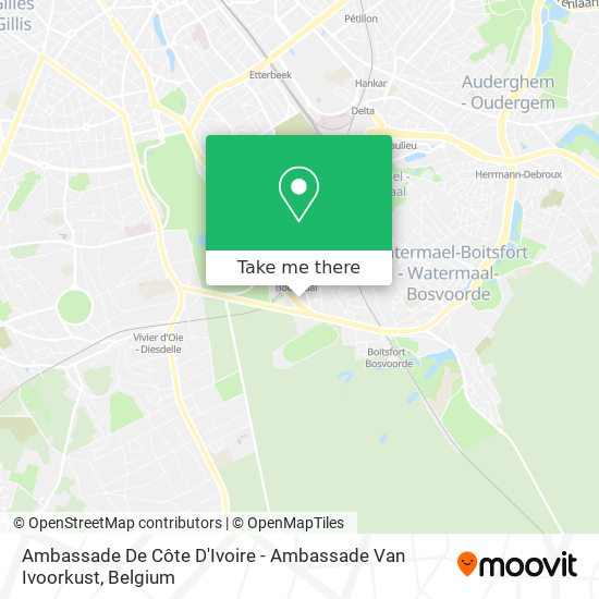 Ambassade De Côte D'Ivoire - Ambassade Van Ivoorkust map