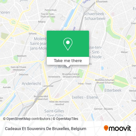 Cadeaux Et Souvenirs De Bruxelles map