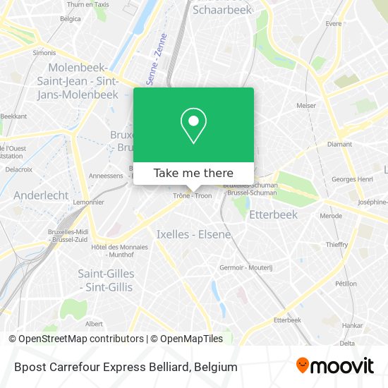 Bpost Carrefour Express Belliard map