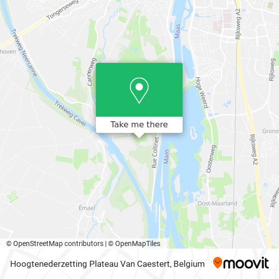 Hoogtenederzetting Plateau Van Caestert map