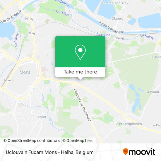 Uclouvain Fucam Mons - Helha map