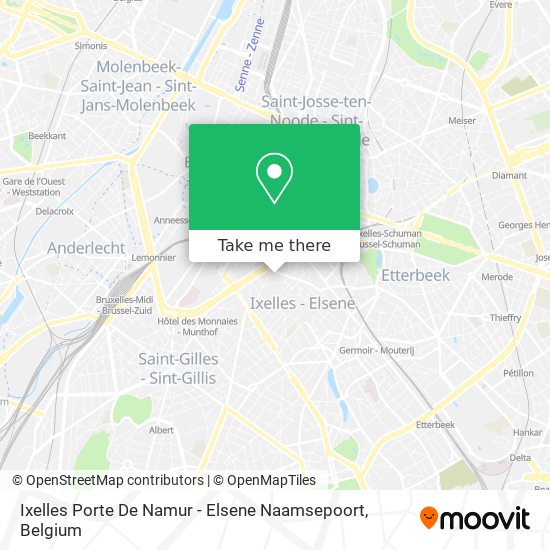 Ixelles Porte De Namur - Elsene Naamsepoort plan