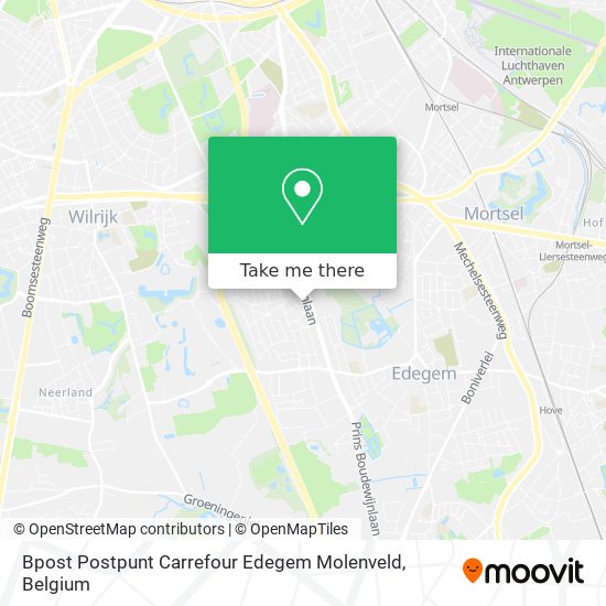 Bpost Postpunt Carrefour Edegem Molenveld map