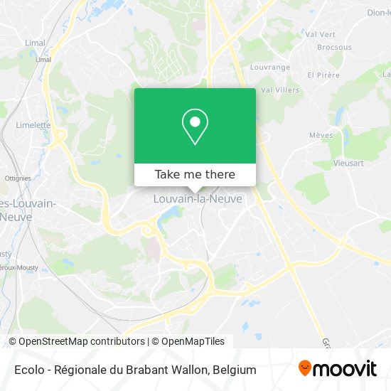 Ecolo - Régionale du Brabant Wallon map