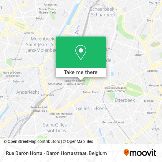 Rue Baron Horta - Baron Hortastraat map