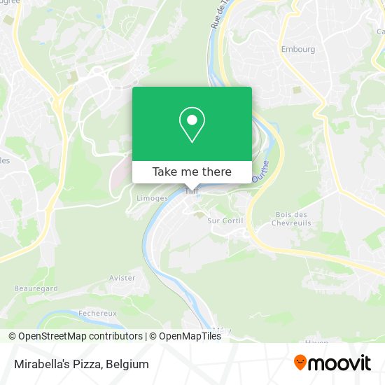 Mirabella's Pizza map