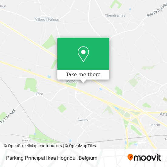 Parking Principal Ikea Hognoul map