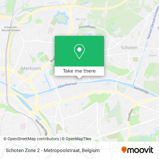 Schoten Zone 2 - Metropoolstraat map