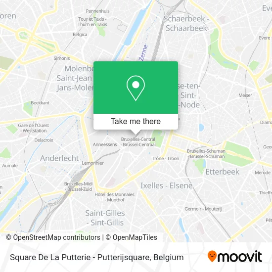 Square De La Putterie - Putterijsquare map