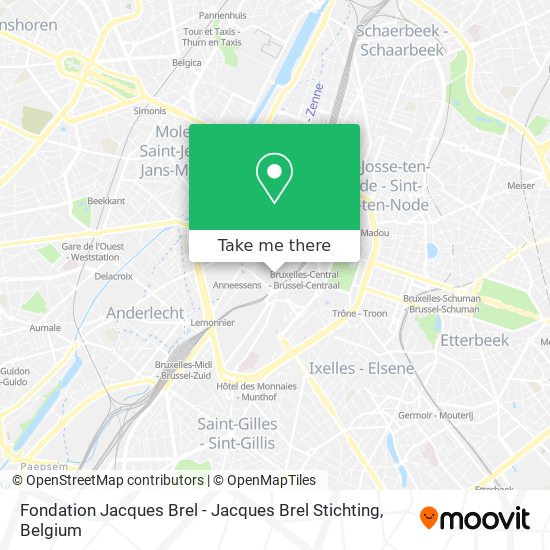 Fondation Jacques Brel - Jacques Brel Stichting map